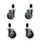 Service Caster 4'' Thermoplastic Rubber Wheel Swivel 1-1/2'' Expanding Stem Caster Set 2 Brakes, 4PK SCC-EX20S414-TPRB-2-TLB-2-112 - alternate 1